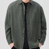 Men's Plus Size Button Up Long Sleeve Shirt - Military Green