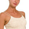 Zenana Washed Ribbed Seamless Double Strap Brami - SAND BEIGE