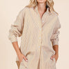 Mittoshop Striped Shirt and Shorts Set - BRONZE