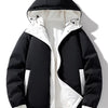 Men's Full Size Reversible Two-Tone Hooded Jacket Plus Size - Black