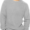 Men's Full Size Round Neck Long Sleeve Sweater Plus Size - Gray