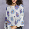 POL Floral Round Neck Rolling Edge Sweater - IVORY
