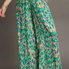 Umgee Full Size Mixed Print High Waist Wide Leg Pants Plus Size - GREEN MIX