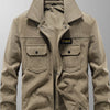 Men's Plus Size Casual Corduroy Button-Down Jacket - Khaki
