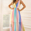 Surplice Neck Sleeveless Maxi Dress - Multicolor