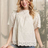ADORA Ruffle Shoulder Blouse - NATURAL