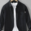 Men's Plus Size Button Up Long Sleeve Shirt - Black