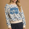 Umgee Scenic Print Cropped Sweatshirt - ECRU
