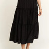 ADORA Rhinestone Accent Tiered Skirt - BLACK