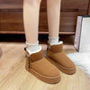Round Toe Platform Boots - Brown