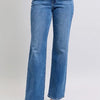 Judy Blue Full Size High Waist V-Front Vintage Wash Straight Jeans Plus Size - DK