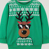 Children's Reindeer Graphic Christmas Sweatshirt - Dark Green