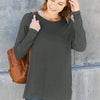 Basic Bae Full Size Round Neck Dropped Shoulder T-Shirt - Dark Gray