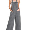 Zenana Washed Knot Strap Pockets Jumpsuit - ASH BLACK