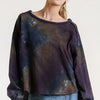 Umgee Full Size Tie Dye Round Neck Long Balloon Sleeve Top Plus Size - FOREST/GREEN