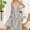 ADORA Bow Back Floral Cami Dress - OFF WHITE/BLUE