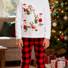Children's Christmas Santa & Reindeer Pajama Set - White