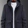 Men's Plus Size Lightweight Hooded Jacket - Dark Blue