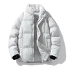 Men's Plus Size Warm Padded Puffer Jacket - Light Gray