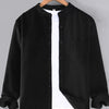 Men's Plus Size Button Up Long Sleeve Shirt - Black