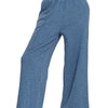 Zenana Cotton Slub Wide Leg Pants - DUSTY BLUE