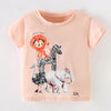 Children's Cute Animal Graphic Crew Neck T-Shirt - Watermelon pink
