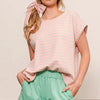Lime 'N' Chili Striped Muscle Sleeve Top - PINK