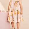 Children's Sweet Citrus Print Ruffle Sleeve Dress - Watermelon pink