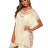 Bohemian Crochet Trim Beach Cover Up Dress - Pastel Yellow