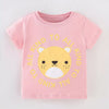 Children's Cartoon Bear Short Sleeve T-Shirt - Blush Pink