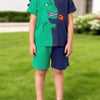 Children's Dinosaur Print Two-Tone Set - Green