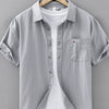 Men's Plus Size Plaid Button Up Short Sleeve Shirt - Grey