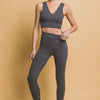 Love Tree High Waist Leggings with Side Pockets - Dark Gray