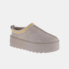 Weeboo Platform Embroidered Trim Slip-On Boots - Taupe