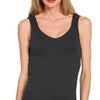 Zenana Seamless Tank Top - BLACK