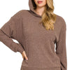 Zenana Ribbed Long Sleeve Hoodie - BROWN