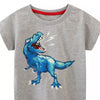 Children's Dinosaur Graphic Short Sleeve T-Shirt - Gray