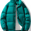 Men's Plus Size Zip Up Winter Puffer Jacket - Deep Teal