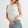 Aemi + Co Ribbed Round Neck Knit Tank - White