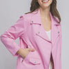 Love Tree Collared Neck Zip Up Jacket - PINK
