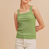 Aemi + Co Square Neck Wide Strap Tank - Lime