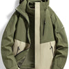 Men's Full Size Zip Up Hooded Waterproof Outdoor Jacket Plus Size - Moss