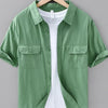 Men's Plus Size Button Up Short Sleeve Shirt - Green