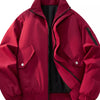 Men's Plus Size Casual Stand Collar Lightweight Bomber Jacket - Red
