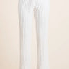 BiBi Cable-Knit High Waist Sweater Pants - Ivory