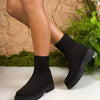 Knit Ankle Boots with Sock-Like Comfort - Black