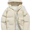 Men's Plus Size Hooded Padded Winter Coat - Beige