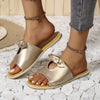 Casual Open Toe Cutout Detail Sandals - Gold