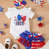 Children's 4th of July US Flag 3 Piece Set - White