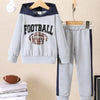 Children's Football Graphic Hoodie & Pants Set - Gray